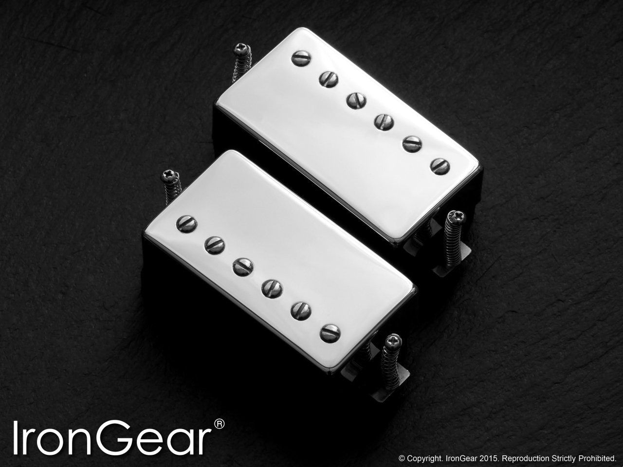 IronGear Hot Slag high-output AlNiCo V humbucker pickup pair, chrome covers